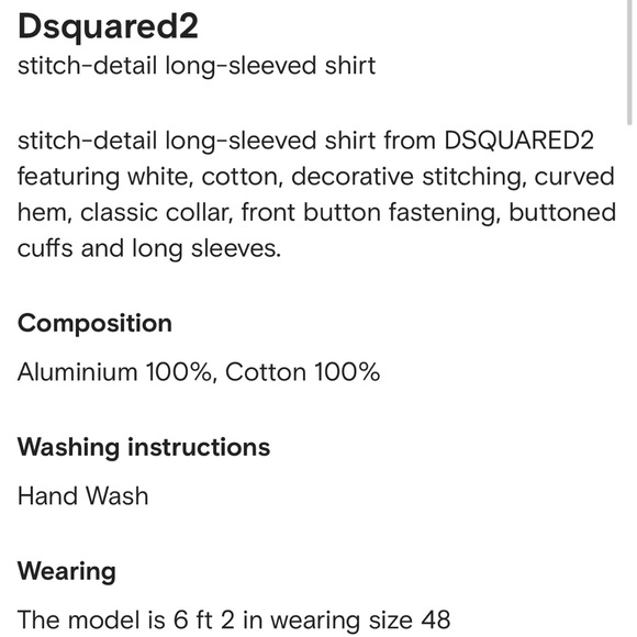 NWT Dsquared2 White Button Down Shirt - Picture 5 of 9